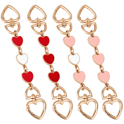 4шт 4 цвета сплав эмаль кошелек ремень удлинители, сердце