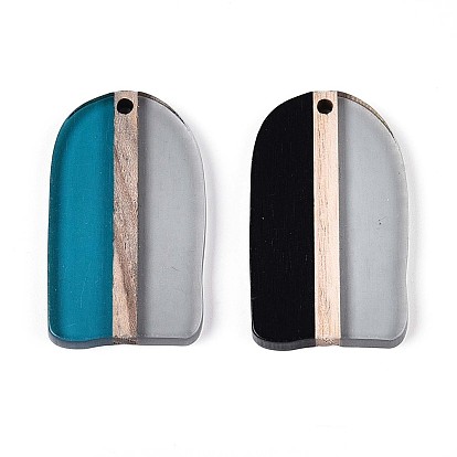 Прозрачные подвески из смолы и дерева, арка, два тона