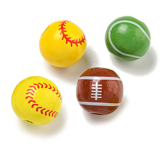 Набивные деревянные европейские бусины, круглые