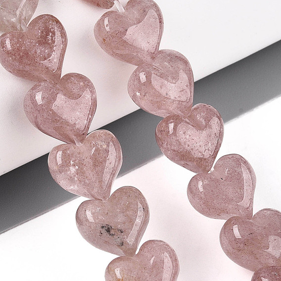 Природного кварца клубники нитей бисера, сердце