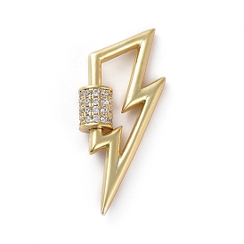 Молния латунь микропаве кубический цирконий винт карабин подвески с замком, для изготовления ожерелий, быстрые ссылки, долговечный, матовый стиль, реальный 18 k позолоченный, прозрачные