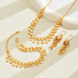 Elegant French Style Brass Jewelry Sets, include Tassel Earrings & Necklaces & Bracelets