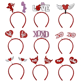 Plastic & Felt Plastic Hair Band, Valentine's Day Themed Head Hat Toppers for Party Decoration Photo Booth