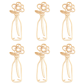 6 шт. 201 подвески из нержавеющей стали, лазерная резка, вакуумное покрытие pvd, ваза с цветком