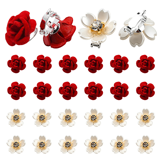 28 шт. 2 стили заколки для волос из сплава и АБС-пластика, цветок