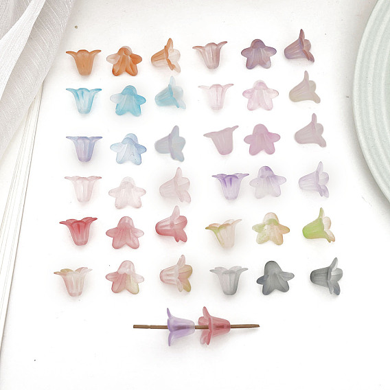 Непрозрачные акриловые бусины, матовый градиент, цветок