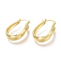 Brass Thick Hoop Earrings, Long-Lasting Plated, Oval