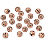 100Pcs Tibetan Style Zinc Alloy Beads, Textured Round, Cadmium Free & Lead Free