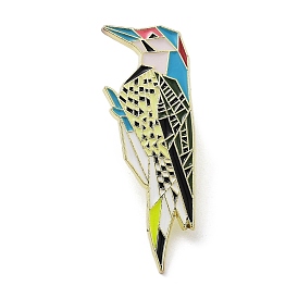 Origami Bird Enamel Pin, Golden Zinc Alloy Brooches for Backpack Clothes