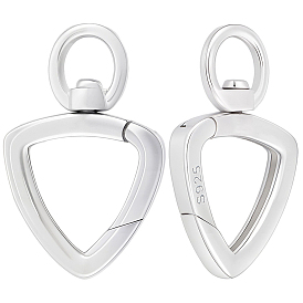 2 шт. поворотные застежки из стерлингового серебра, с пружинными застежками, треугольные