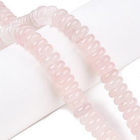 Natural Rose Quartz Beads Strands, Rondelle