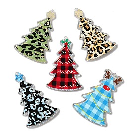 Christmas Tree Acrylic Pendants, with Glitter Power