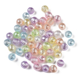 Opaque Acrylic Beads, Grooved Round