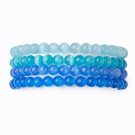 Cat Eye Beads Stretch Bracelets, Round