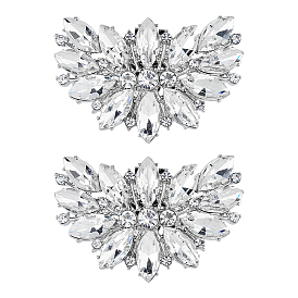 1 пара съемных пряжек из сплава в форме цветка, с кристально горный хрусталь