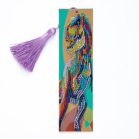 DIY Diamond Painting Bookmark with Tassel Pendants Kits, Dinosaur Design