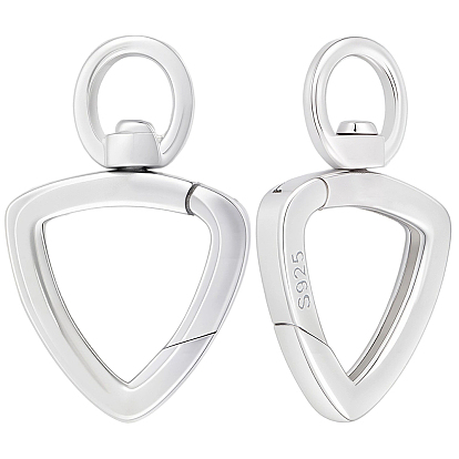 2 шт. поворотные застежки из стерлингового серебра, с пружинными застежками, треугольные