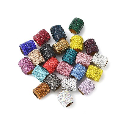 Латунные бусины из стразов и глины, колонка