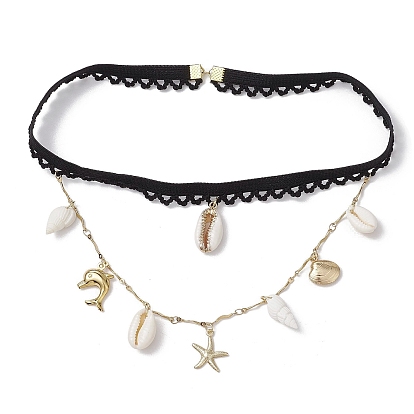 304 цепочки из нержавеющей стали с кисточками в виде морских звезд, ракушек и дельфинов на бедра и ноги, черные эластичные украшения для тела с натуральными подвесками из ракушек для женщин