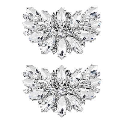 1 пара съемных пряжек из сплава в форме цветка, с кристально горный хрусталь