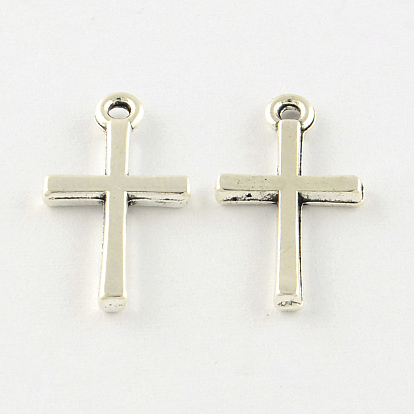 Крест подвески сплава тибетский стиль, без кадмия и без свинца, 18.5x10x2 мм, Отверстие : 1 мм , около 2375 шт / 1000 г