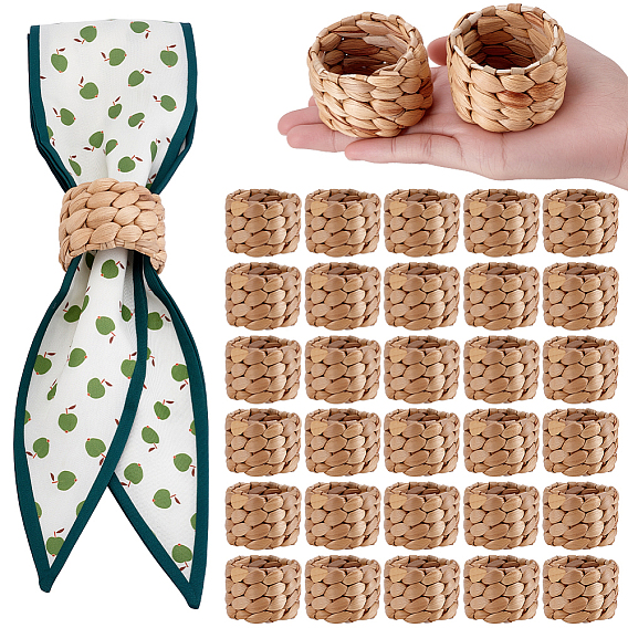 48Pcs Bamboo Knitting Napkin Rings, Napkin Holder Adornment, Wedding Restaurant Daily Accessories