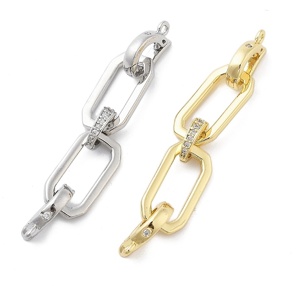 Латунное микропейв, прозрачный кубический цирконий, складные застежки, без кадмия, без никеля и без свинца, прямоугольные