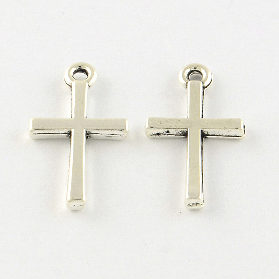 Крест подвески сплава тибетский стиль, без кадмия и без свинца, 18.5x10x2 мм, Отверстие : 1 мм , около 2375 шт / 1000 г