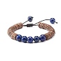Adjustable Braided Bead Bracelets, with Natural Gemstone Beads and Coconut Beads
