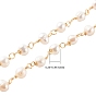 1 Strand Handmade Cultured Freshwater Pearl Beaded Chains, with Copper Wire, Soldered