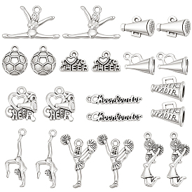 88шт. 11 стили тибетский стиль цинковый сплав подвески для танцовщиц, гимнастический шарм / гимнастический кулон, без свинца и без кадмия, смешанные формы
