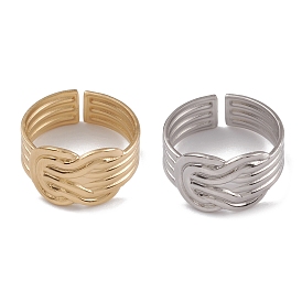 304 Stainless Steel Knot Open Cuff Rings for Women