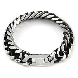 304 Stainless Steel Cuban Link Chain Bracelets for Men