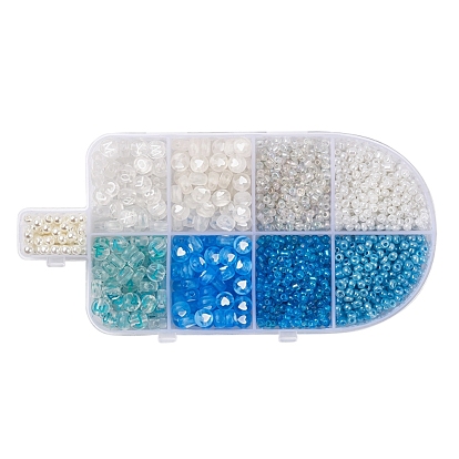 DIY Beads Jewelry Making Finding Kit, Including Glass Seed Beads, Transparent Heart & Letter Pattern Acrylic Beads, ABS Plastic Pearl Beads