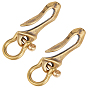 2Pcs Brass D Ring Screw Pin Anchor Shackle, with 2Pcs Tibetan Style Solid Brass S Key Loop Hook, for Purse Strap Belt Bracelet DIY Leather Craft Making