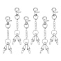 6Pcs Iron Clips with Aluminum Cable Chains Glove Clips, with Alloy Swivel Clasps