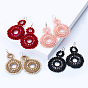 European and American Fashion Geometric Beaded Earrings - Exaggerated Personality, Double Circle Beads.