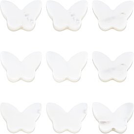 Natural White Shell Mother of Pearl Shell Beads, Butterfly