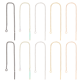 10 пары 5 цвета 304 фурнитура для сережек-гвоздиков из нержавеющей стали, с отверстием, нить