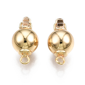 Brass Box Clasps, 1-Strand, 2-Hole, Nickel Free, Round