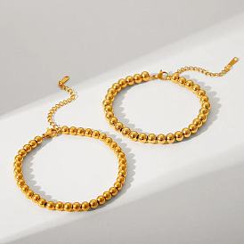 Браслеты из круглых бусин из нержавеющей стали для женщин