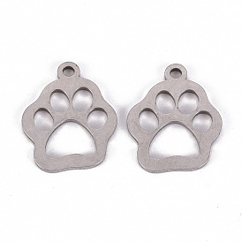 201 pendentifs pour animaux de compagnie en acier inoxydable, Coupe au laser, empreintes de chien
