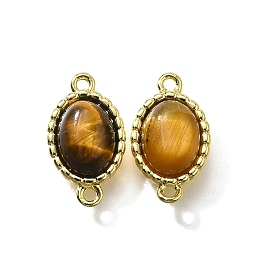 Латунные подвески-подвески с овальными звеньями из натурального тигрового глаза