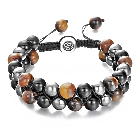 Frosted Agate Double-Layer Braided Beaded Bracelets