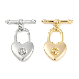 Brass Toggle Clasps, Heart