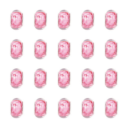 Cmолы европейские шарики, с латунными двойными ядрами, платиновый оттенок, бусины с большим отверстием, рондель