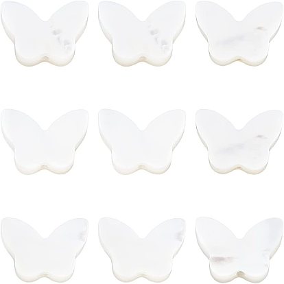 Natural White Shell Mother of Pearl Shell Beads, Butterfly