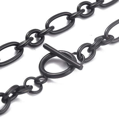 Placage ionique (ip) 304 colliers de chaîne figaro en acier inoxydable, avec fermoirs toggle