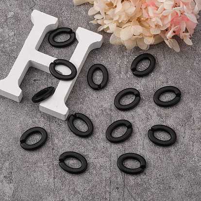 Opaque Spray Painted Acrylic Linking Rings, Quick Link Connectors, for Cable Chains Making, Frosted, Oval