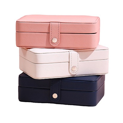 Rectangle PU Leather Jewelry Storage Organizer Box, Travel Portable Jewelry Case, for Necklaces, Rings, Earrings and Pendants